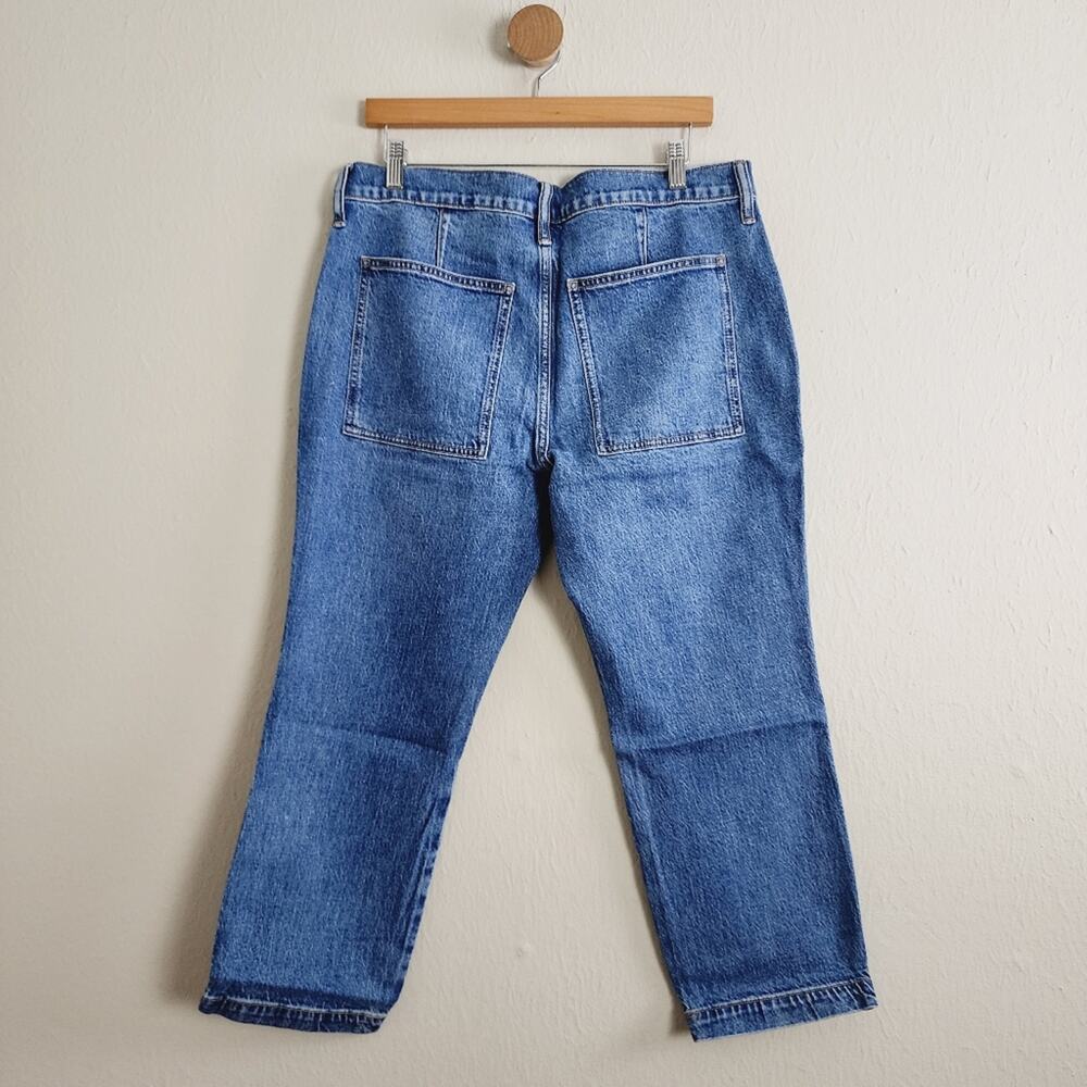 NWT J. Crew High-Rise Cropped Patch Pocket Utility Jeans 31P Dark Wash Stretch - Picture 7 of 11